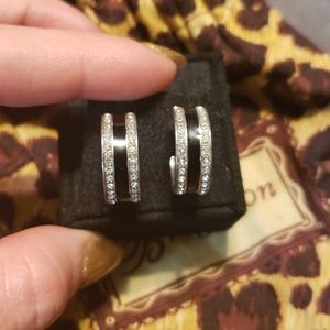 Brighton black and silver hoop earrings